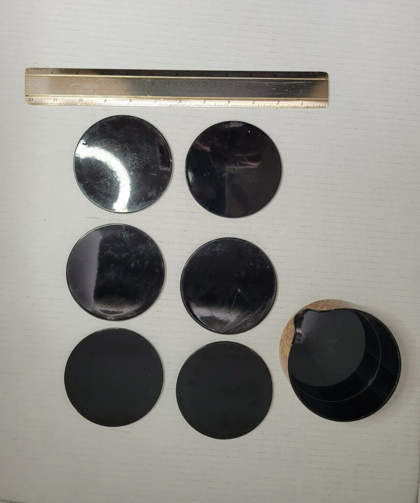 Coasters 6 Blk Red Lacquer with Holder(FF-43-M-3)