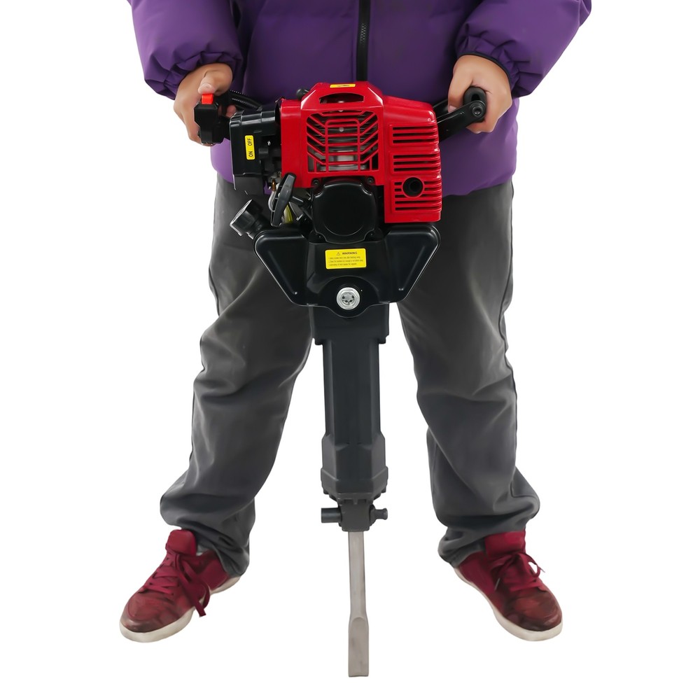 52cc Gasoline Powered Demolition Jack Hammer Concrete Breaker with 2 Chisel Bits