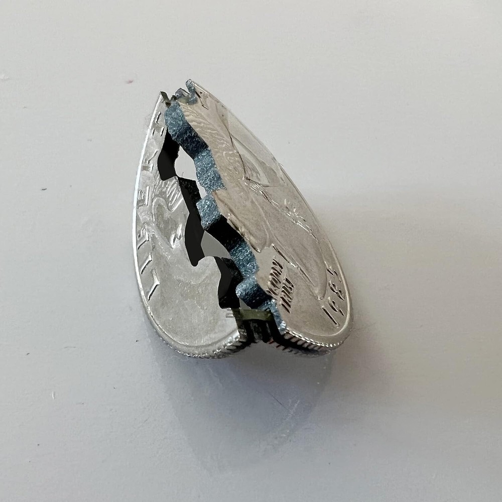 Hinged Bite and Folding Quarter Coin, Magic Trick, Quarter Magic