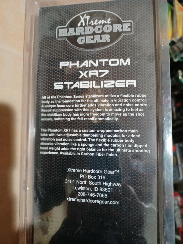 Xtreme Hardcore Phantom ZR7 Stabilizer Black Carbon/Red 7" Bow Stabilizer