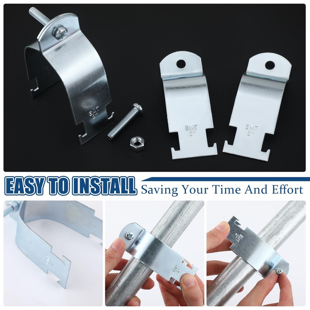 Emt Pipe Universal Strut Clamps Strut Channel Accessory Electro Galvanized Co...