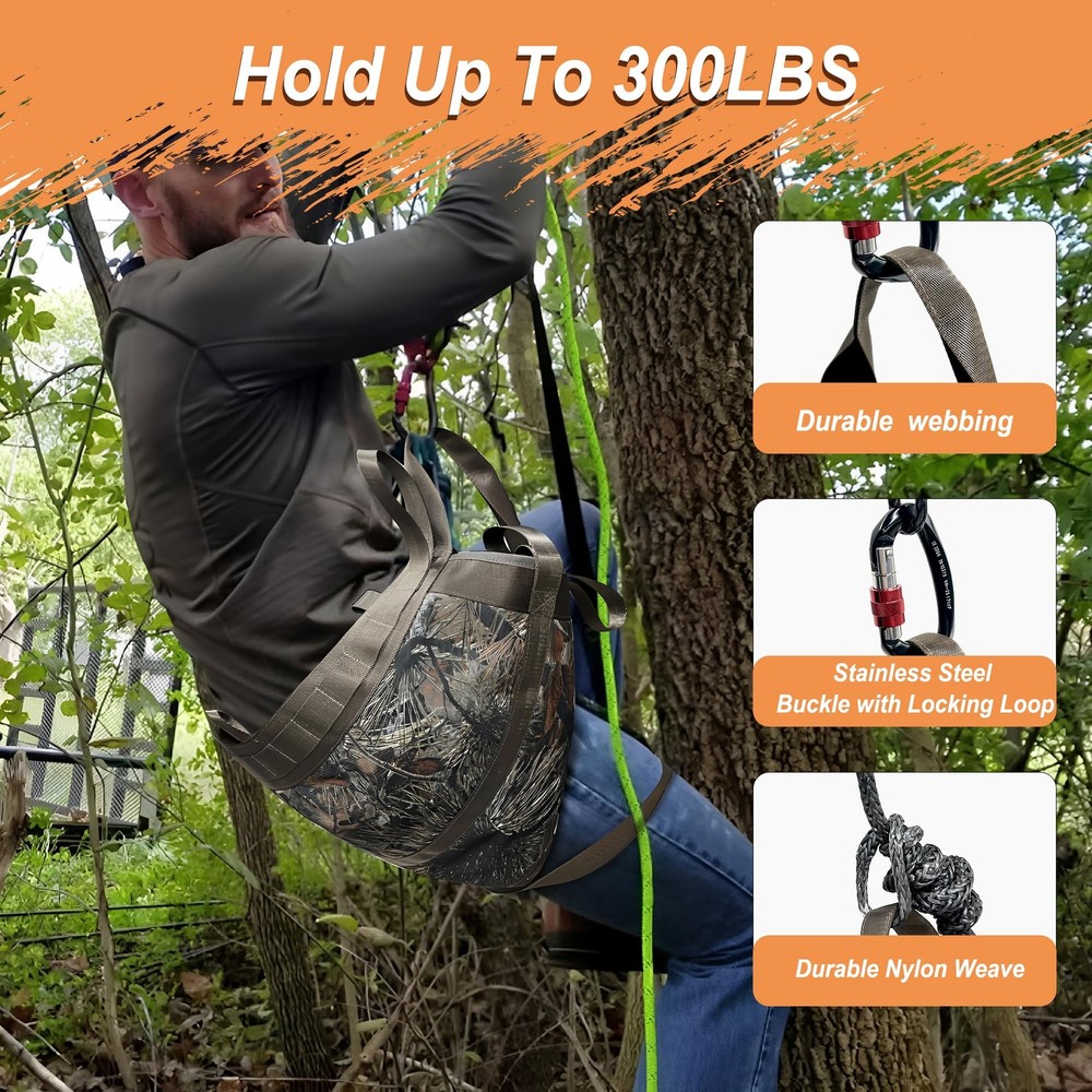 Hunting Saddle, Comfortable Hammock Tree Saddle, Adjustable Tree Climbing Sad...
