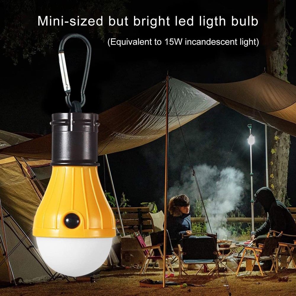 LED Camping Tent Lantern 4-Pack Waterproof Battery Powered with Clip Hook Bright