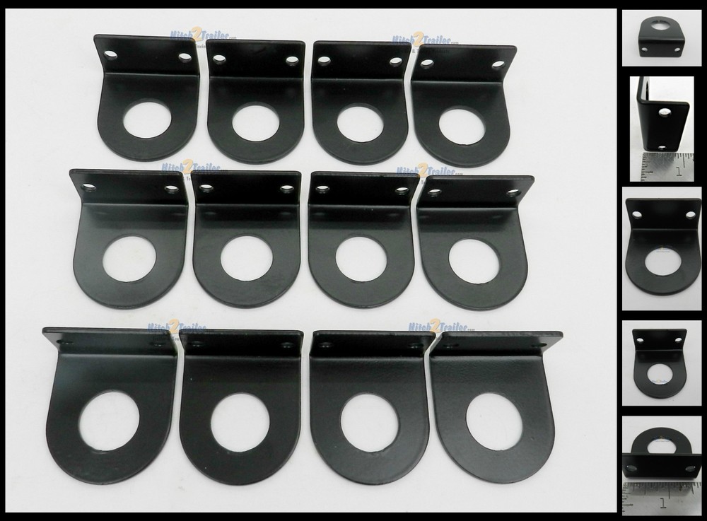 (12) Black Mounting Bracket for 3/4" Round Light Powder Coated trailer RV Custom