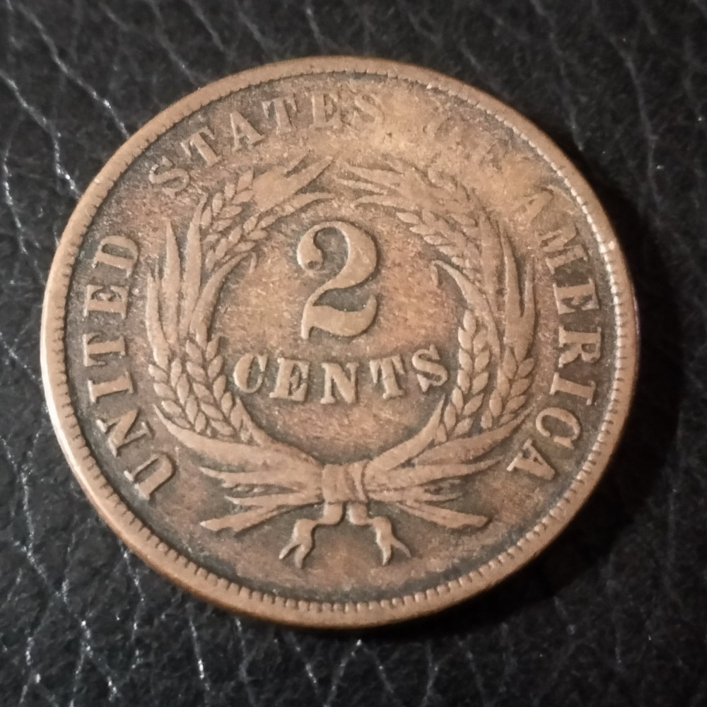 1865 2 Cent Piece Brown