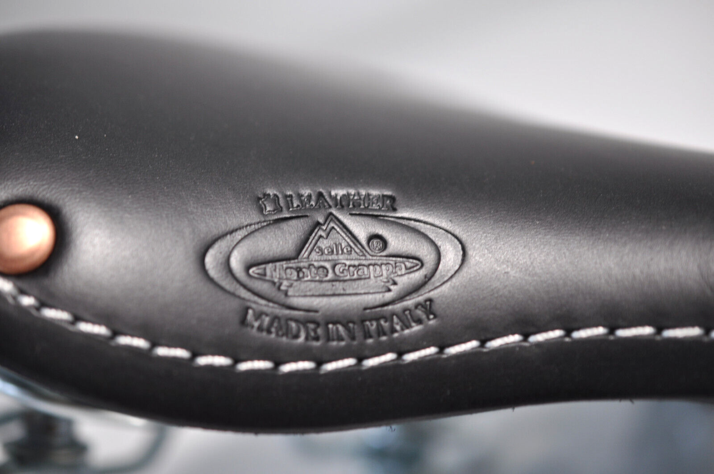 Selle Monte Grappa black leather saddle made in Italy