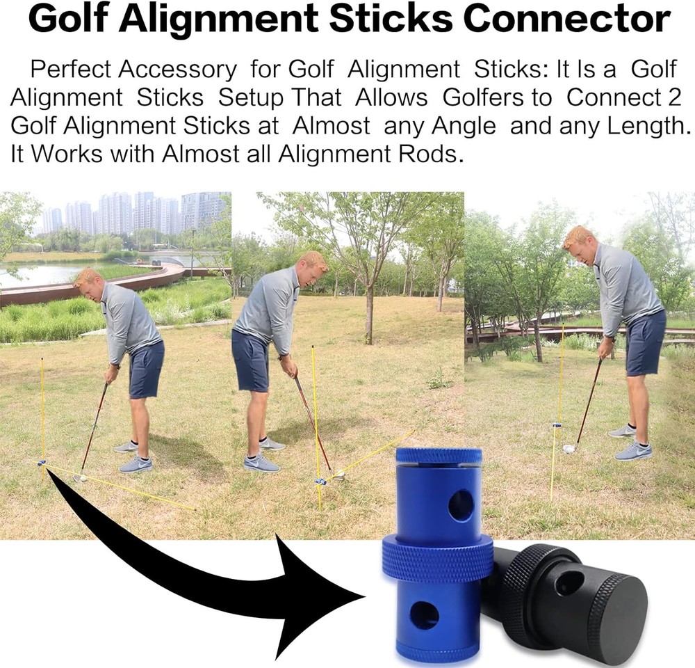 Alignment Stick Connector for Indoor Outdoor Golf Swing