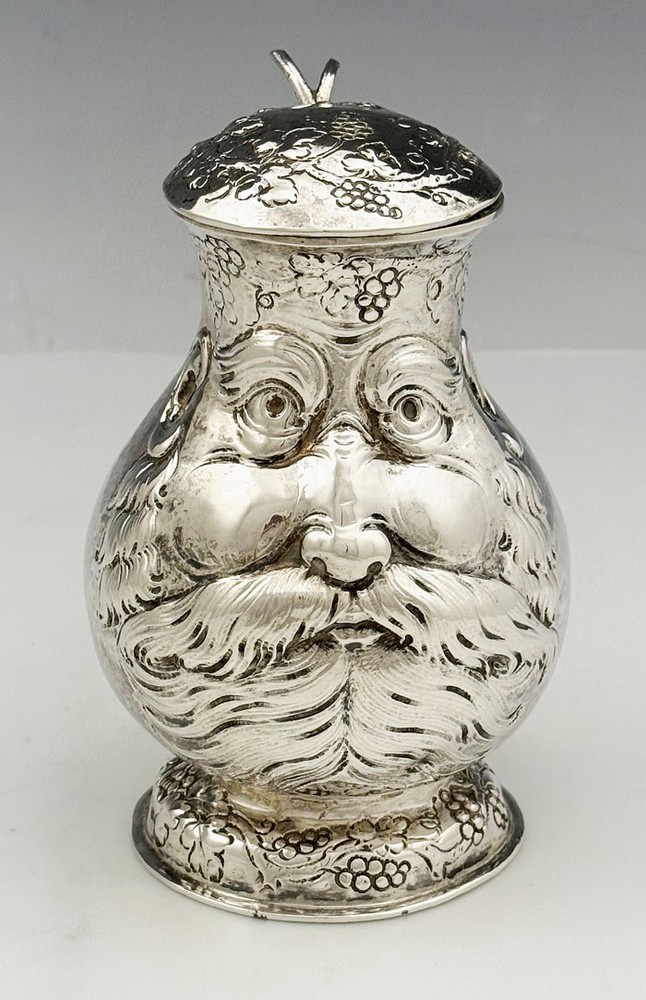 German 812 Silver Covered TANKARD Novelty Face