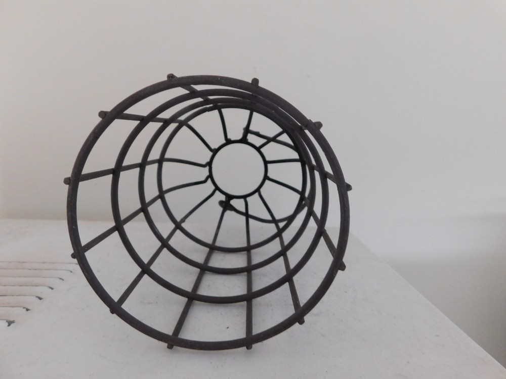 vintage rustic metal iron Wire Cage with handle BOTTOMLESS