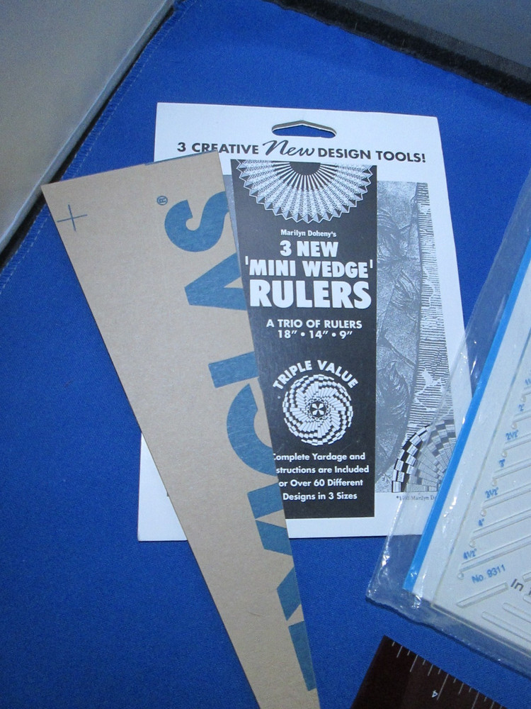 3 Quilting Template Tools - Mini Wedge, Gauge and Right Angle Triangles