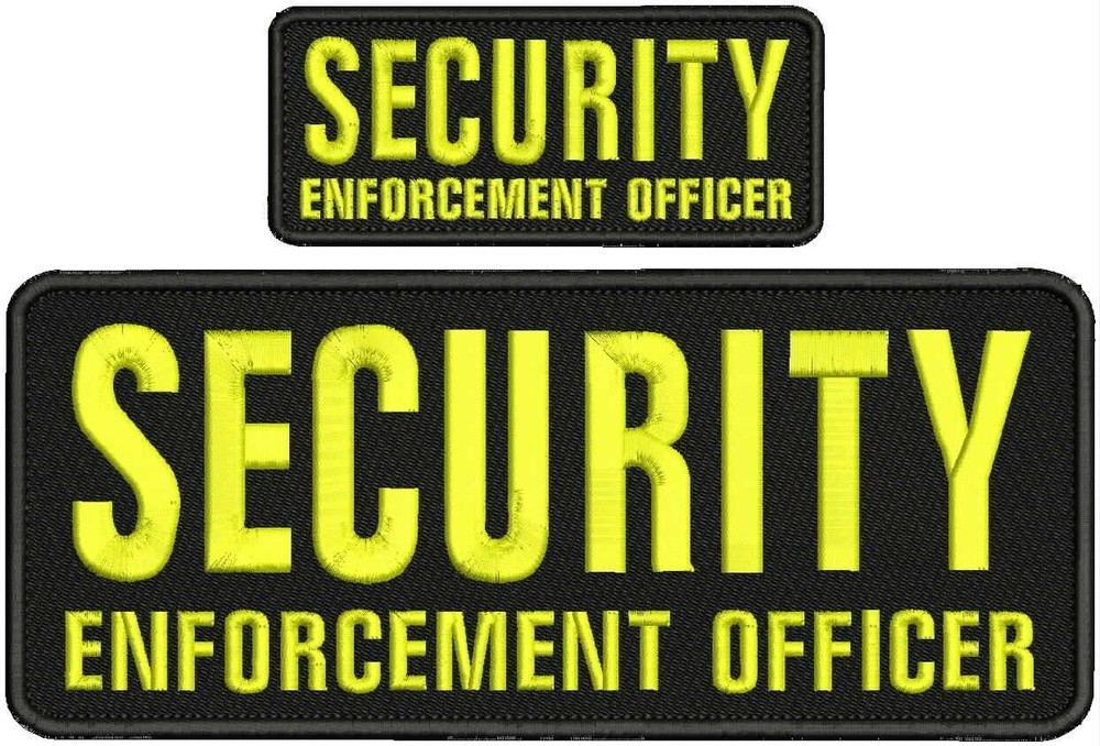 security enforcement officer embroidery patch 4x10 2x5 hook on back