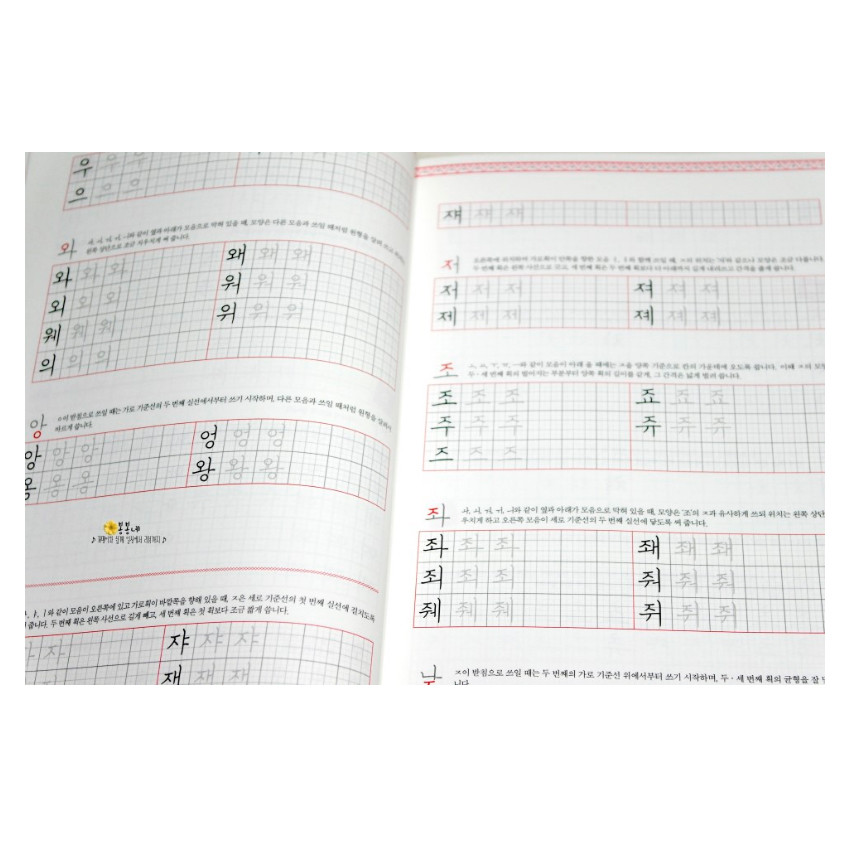 Corean Hangul Korean Practice Handwriting Cursive Text Workbook Self Study New