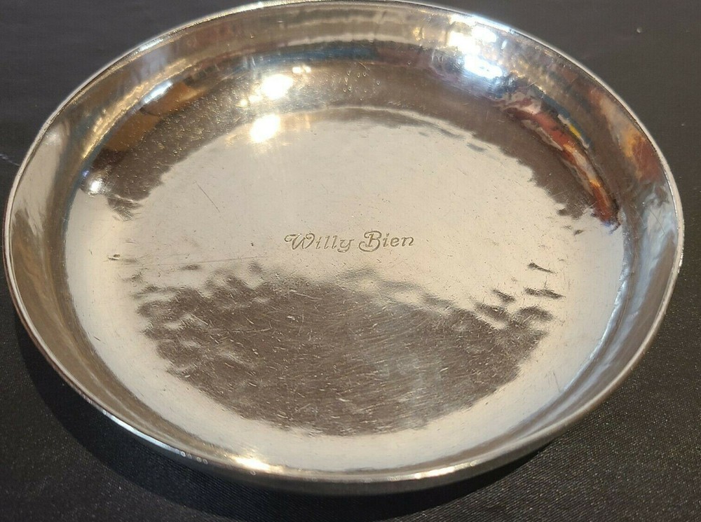 Sterling Silver- Hammered Wine Cozy- 4.75" Diameter x 1" Tall