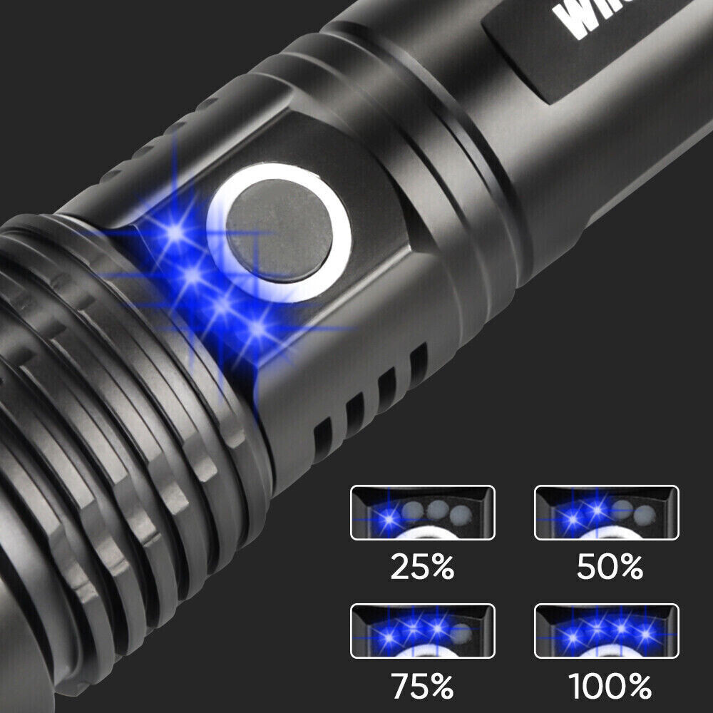 Super Bright Powerful Flashlight XHP70.2 Rechargeable Zoom Torch