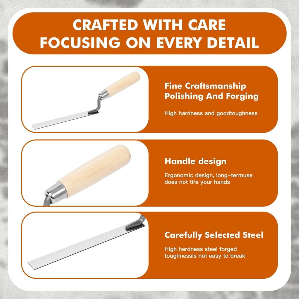 6 Pcs Tuck Pointer Trowel Set, Pointing Trowel Brick Jointer Cement Tool, Mor...