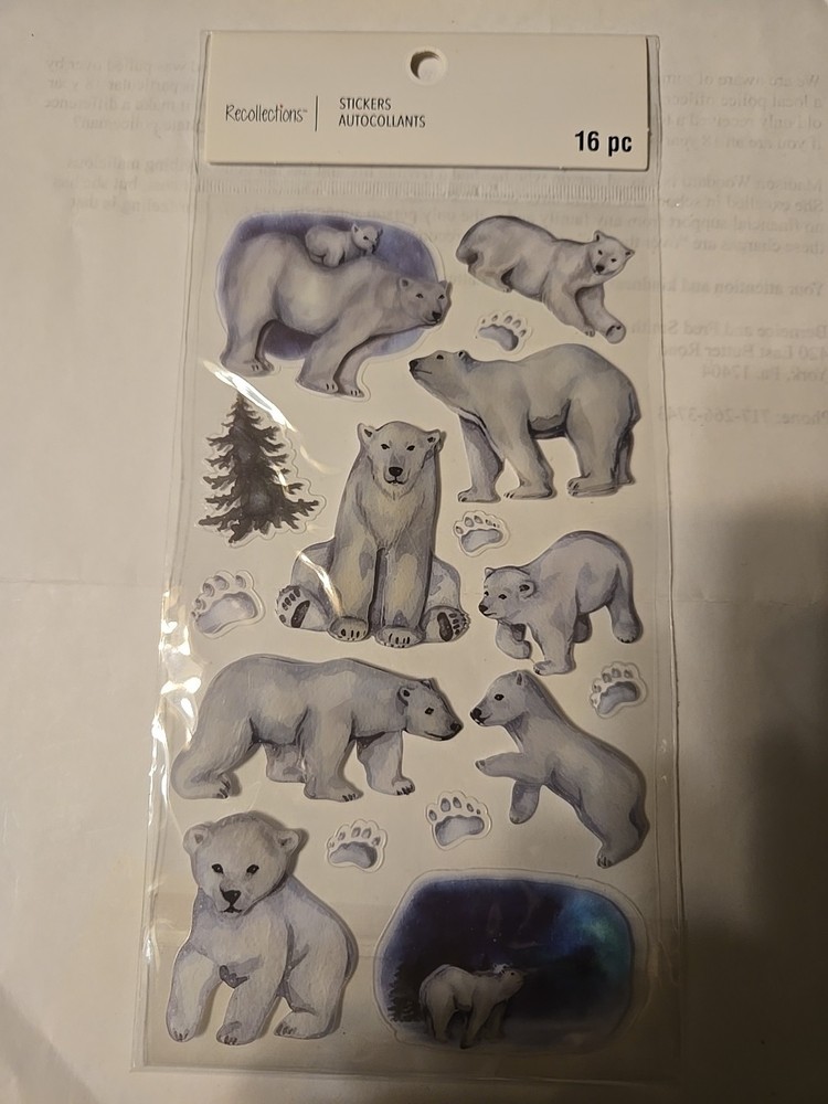 Recollections  POLAR BEARS Scrapbooking Stickers