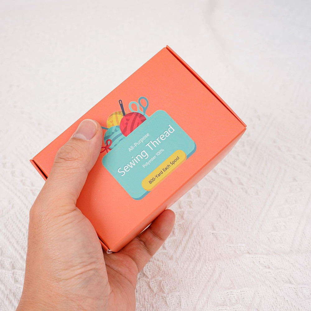 6 Pcs Sewing Thread, All Purpose Sewing Thread, 6 Spools Assorted Colors Each 80