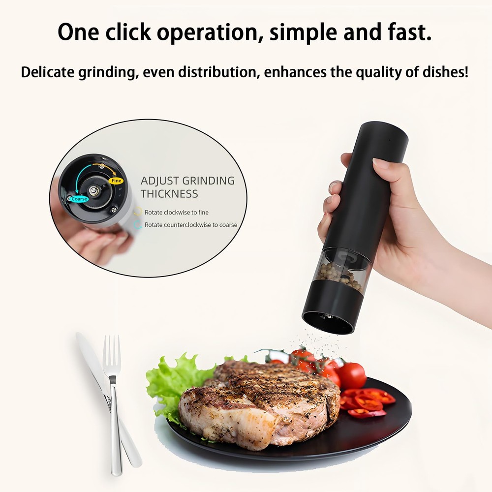 Pepper Grinder,Pepper Mill Grinder,Adjustable Coarseness,Efficient And Conven...
