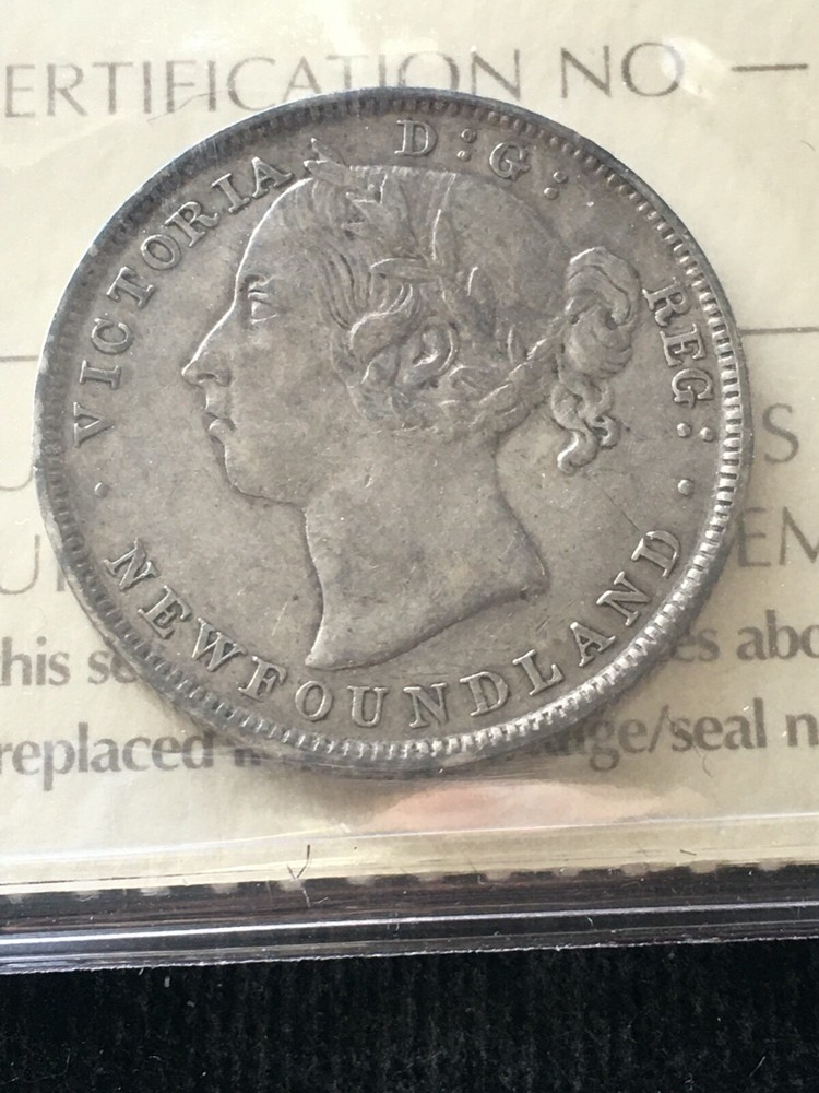 1899 Hook 9's**, ICCS Graded Newfoundland, Twenty Cent, **EF-40**