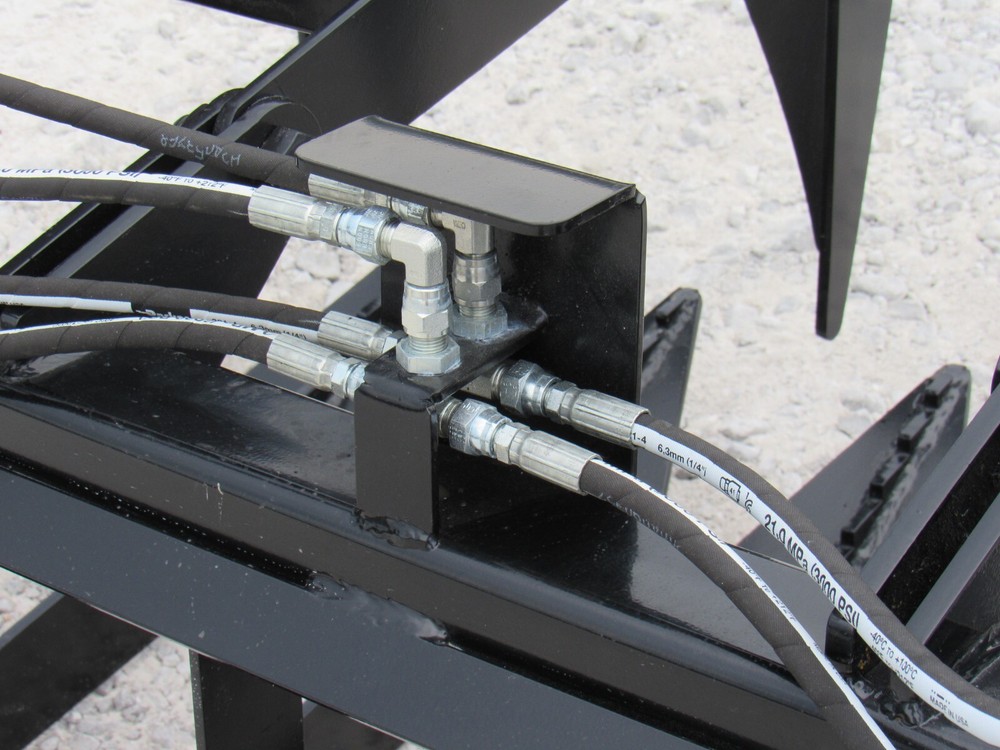 60" Root Grapple Bucket and 48"Long Walk Through Pallet Forks Combo Quick Attach