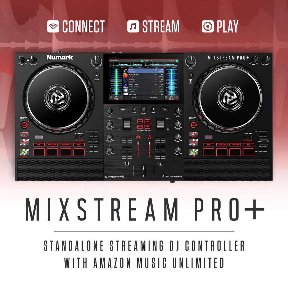 Numark Mixstream Pro+ Standalone DJ Controller Amazon Music, Serato & Virtual DJ