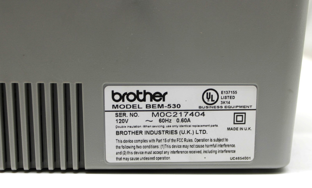Brother EM-530 Model BEM-530 Electronic Typewriter Word Processor - Tested