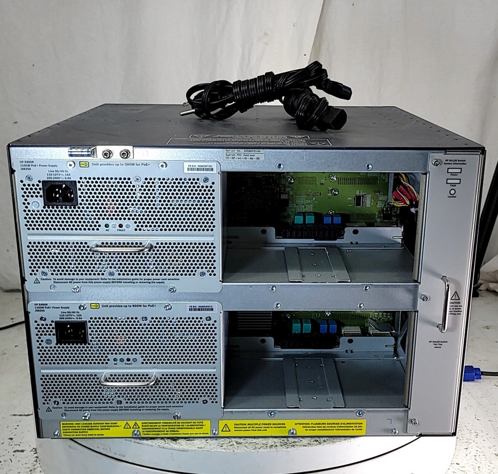 HP J9851a 5412R zl2 Networking Switch Management Module 2*PSU SEE NOTES