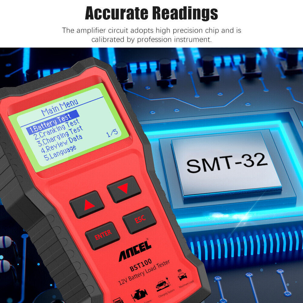 ANCEL BST100 12V Battery Tester Cranking Charging System Load Test Analyzer Tool