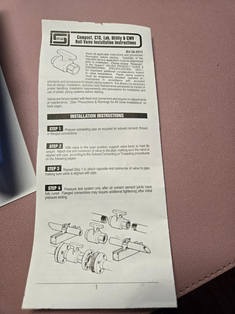 3" Spears utility ball valve socket