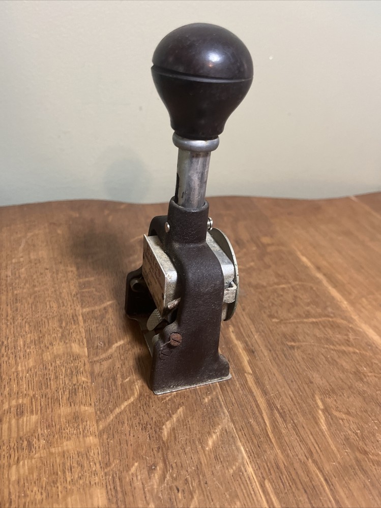 Vintage BATES Numbering Machine Ink Stamper 6 Wheels Style E