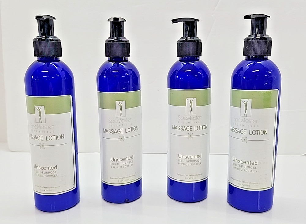 4 Bottles of Spa Master Essentials Massage Lotion Unscented 8 Oz