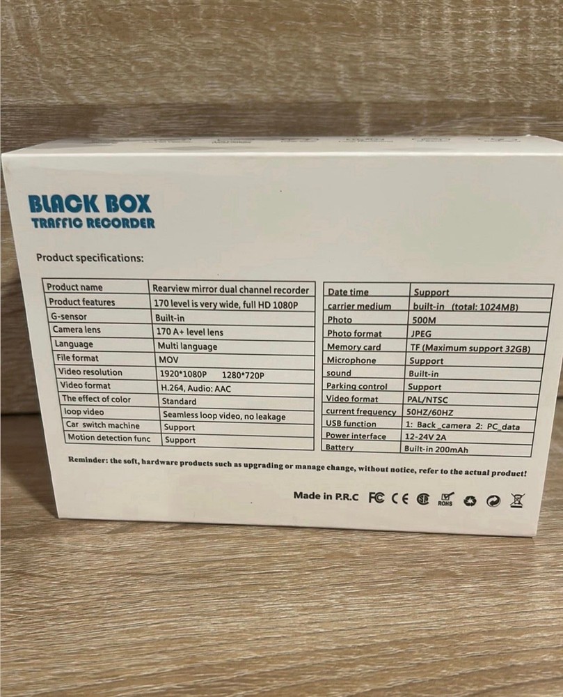 Dash Cam Front Rear Inside 1080P Car Camera 2 HD display Wide Angle Camera