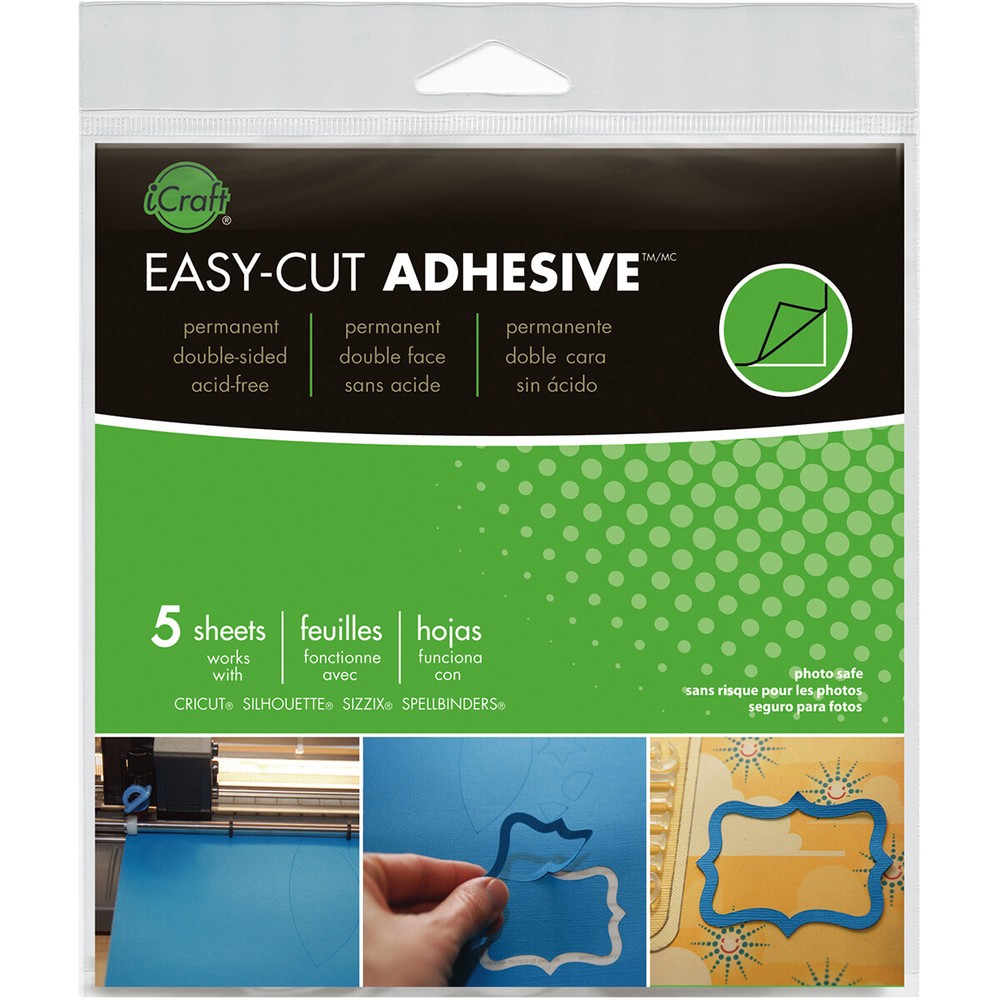 iCraft Easy-Cut Adhesive Sheets 5.75"X5.75" 5/Pkg