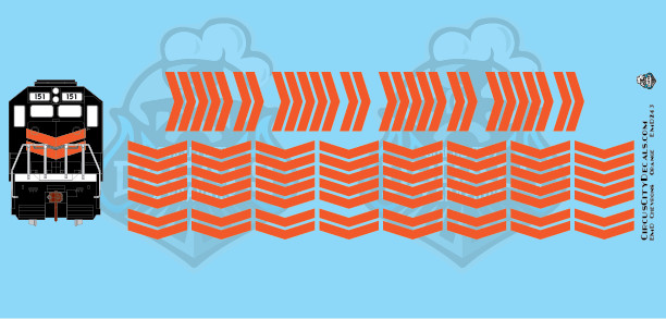 EMD Chevrons GP SD Orange Style 4 HO Scale Decals