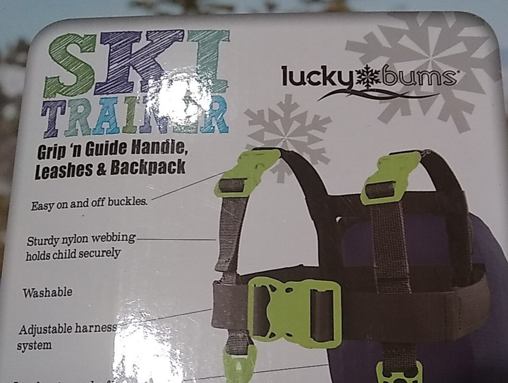 Lucky Bums Ski Trainer Grip-n-Guide Handle Leashes Backpack Blue - Used