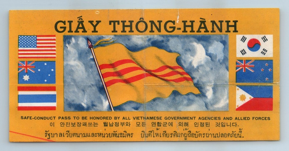 Vietnam War Era Safe Conduct Pass Propaganda Chieu Hoi