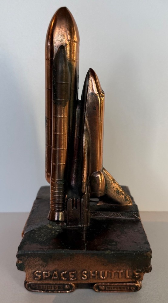 SPACE SHUTTLE with Rocket Boosters on Launch Pad Metal Replica Paperweight Model