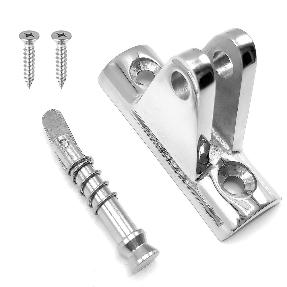 2 PCS Bimini Top Deck Hinge 90°Fitting Concave Base Hardware with Quick Rel