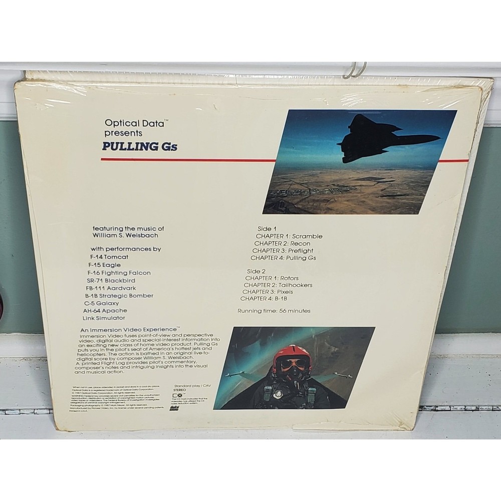 PULLING G'S IMMERSION VIDEO EXPERIENCE LASERDISC BRAND NEW
