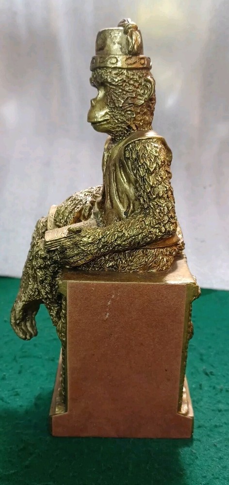 Vintage 2 Scholar Monkey Book Ends, Gold Gilded Heavy, "Very Nice"