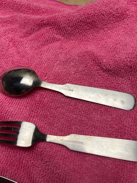Antique David Andersen Silver Child Fork & Spoon + Knife Rabbit, Fox