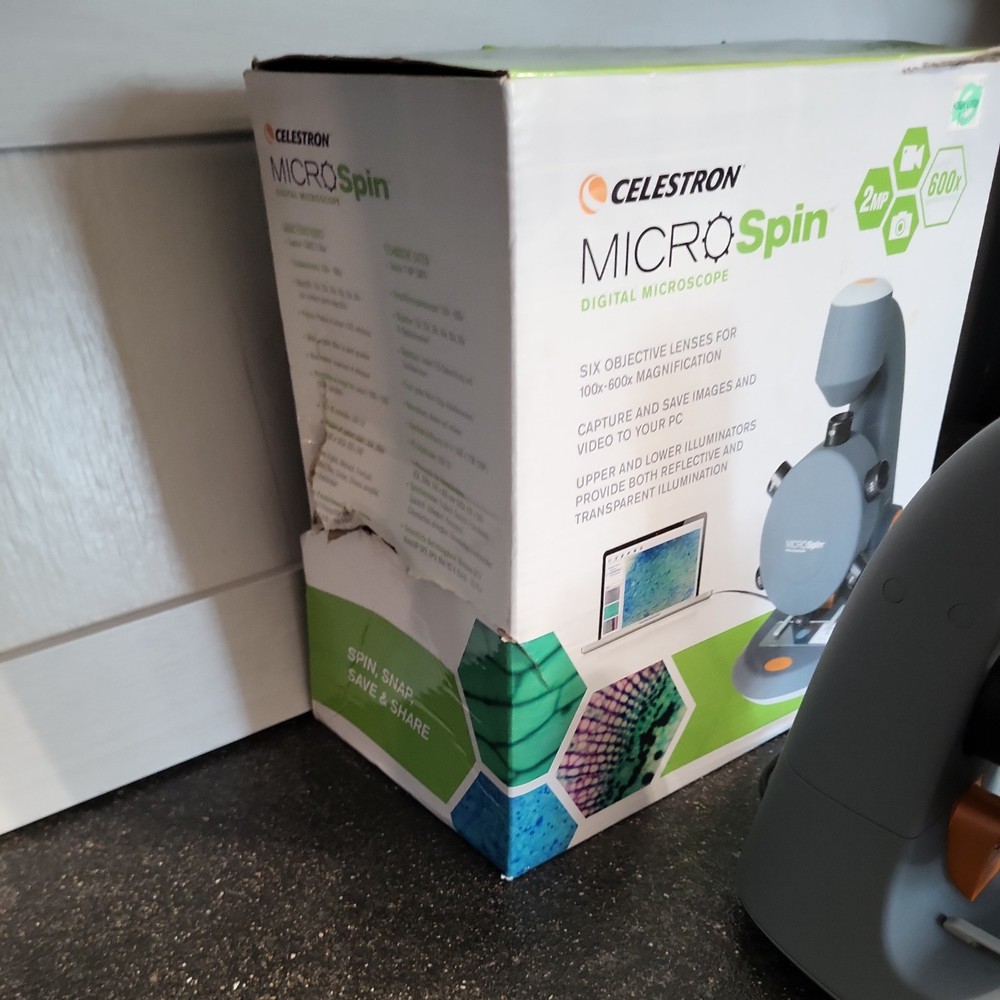 Celestron Micro Spin USB Digital Microscope Microspin 100X to 600X Magnification