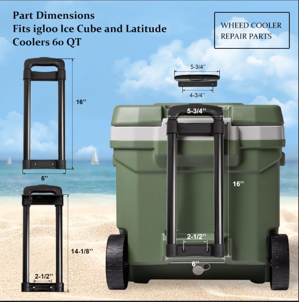 LBB-Parts Telescoping Handle Replacement for Igloo Ice Cube Standard, Black