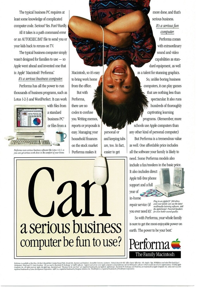 1994 APPLE Macintosh Performa computer Vintage Print Ad #1