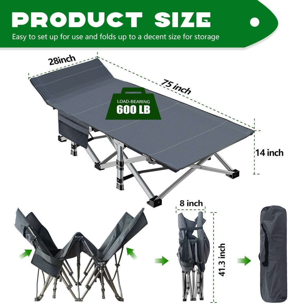 Barbella Folding Camping Cot folding Bed Military Cot Sleeping Bed With Bag Mat