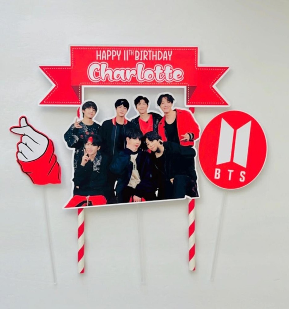 Personalized BTS Theme Cake Topper