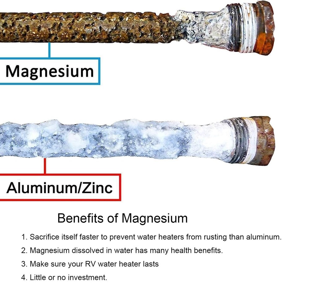 RV Water Heater Magnesium Anode Rod for Atwood Heaters, Dele 2 Pack Silver