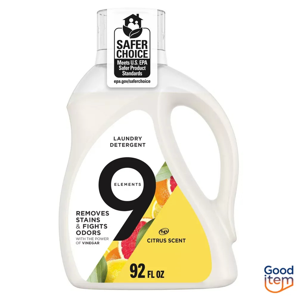9 Elements Citrus Scent Liquid Laundry Detergent - 92 fl oz