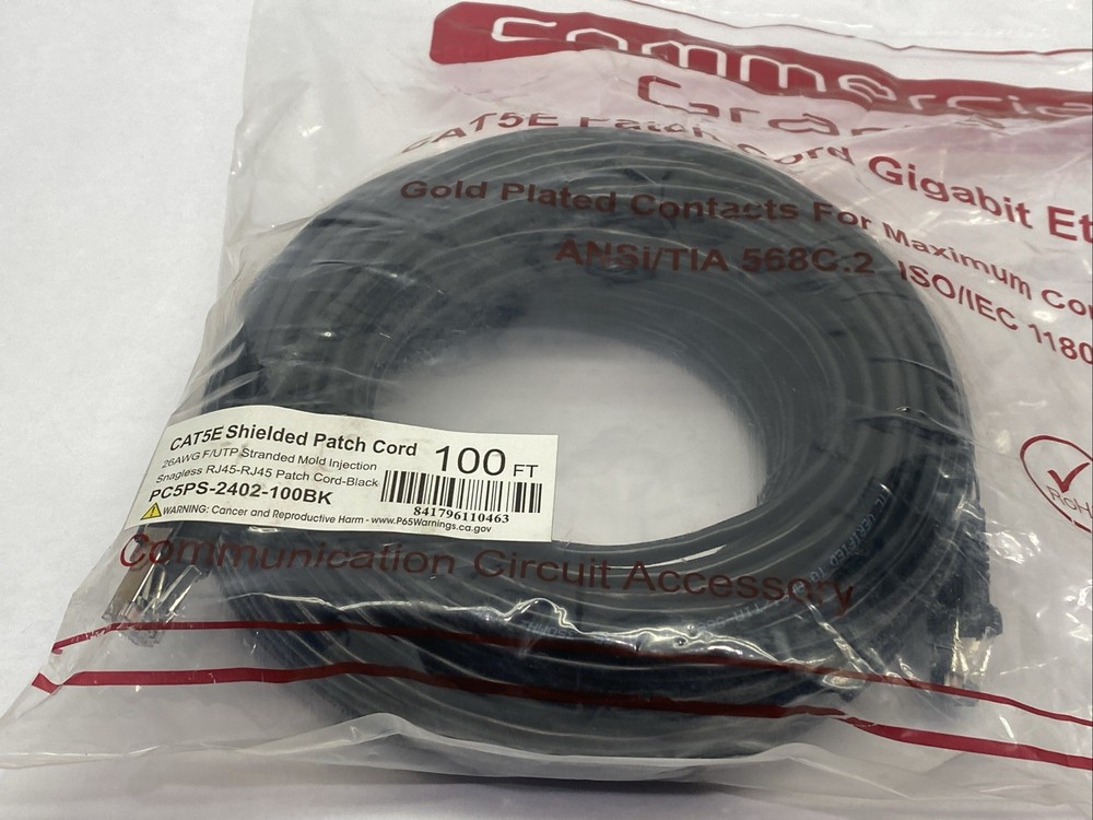 PC5PS-2402-100BK CAT5E Shielded Patch Cord 100ft