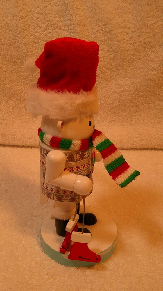 Teddy Bear Skier 7" Tall Nutcracker New No Box Sticker On Bottom